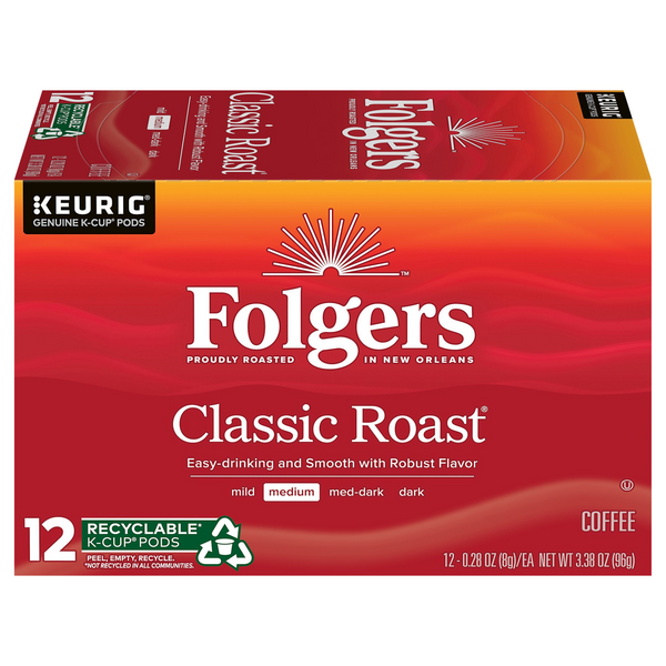 Save on Folgers Classic Medium Roast Coffee KCups Order Online