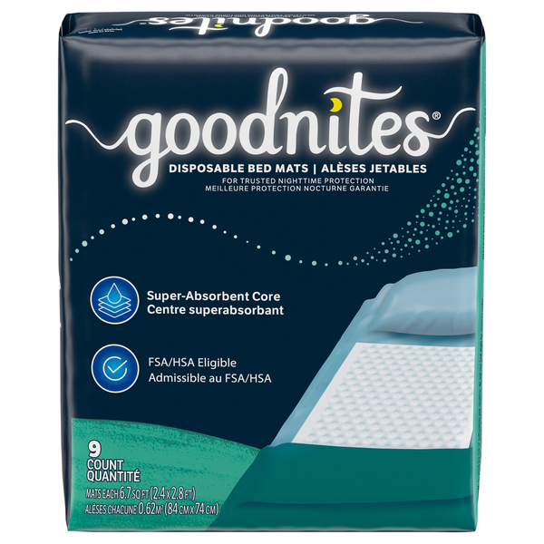 GoodNites Disposable Bed Mats for Nighttime Protection