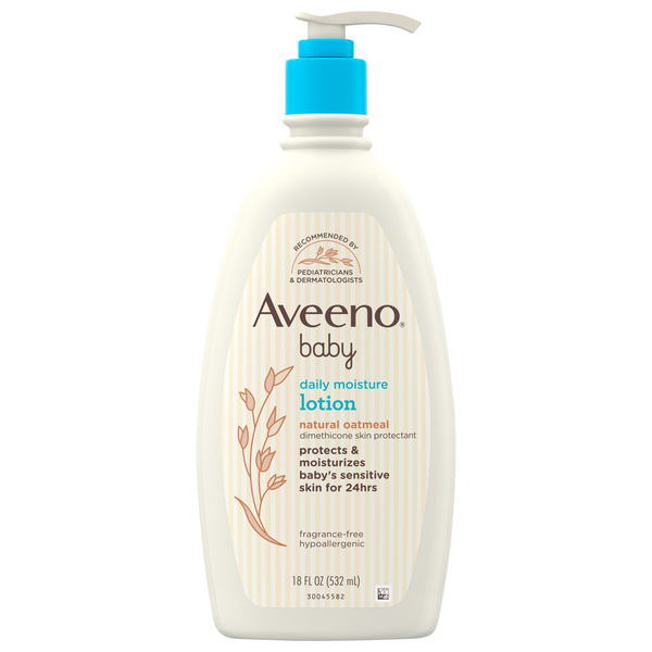 Aveeno Baby Daily Moisture Fragrance Free Natural Oatmeal Lotion Pump