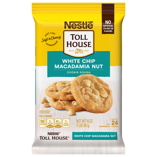 Nestle Toll House White Chip Macadamia Nut Cookie Dough - 24 ct