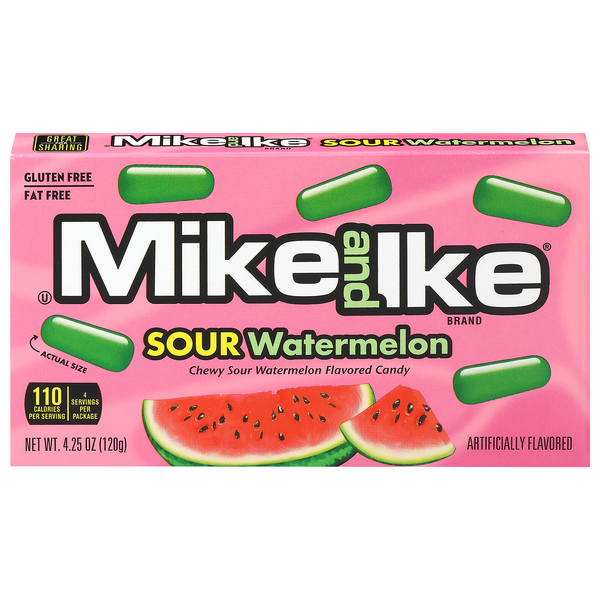 Mike & Ike Sour Watermelon Chewy Candy Movie Theater Box