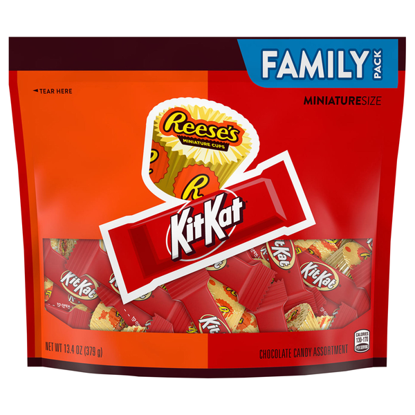 KIT KAT & Reese's Miniature Size Assorted Milk Chocolate Candy Family Pack