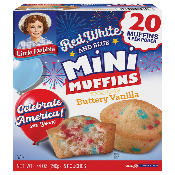 Little Debbie Red White & Blue Buttery Vanilla Mini Muffins - 20 ct