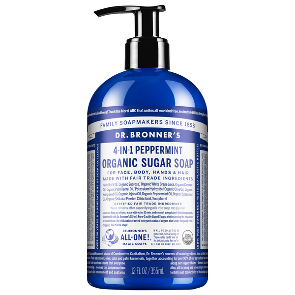 Dr. Bronner's Organic 4-in-1 Peppermint Sugar Soap