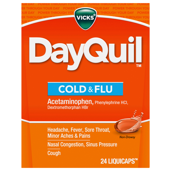 Vicks DayQuil Cold & Flu Multi-Symptom Relief Non-Drowsy LiquiCaps