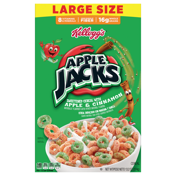 Kellogg's Apple Jacks Cinnamon & Apple Sweetened Cereal Large Size