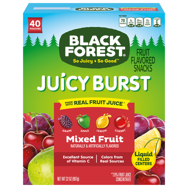 Save on Black Forest Juicy Burst Fruit Flavored Snacks Mixed Fruit 40