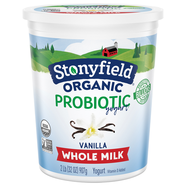 Stonyfield Organic Probiotic Whole Milk Vanilla Yogurt