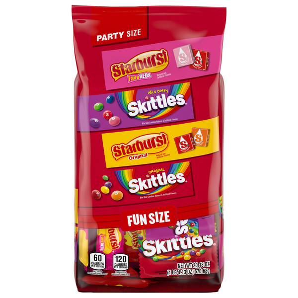 Mars Wrigley Skittles & Starburst Chewy Candy Fun Size Party Size - 65 ct