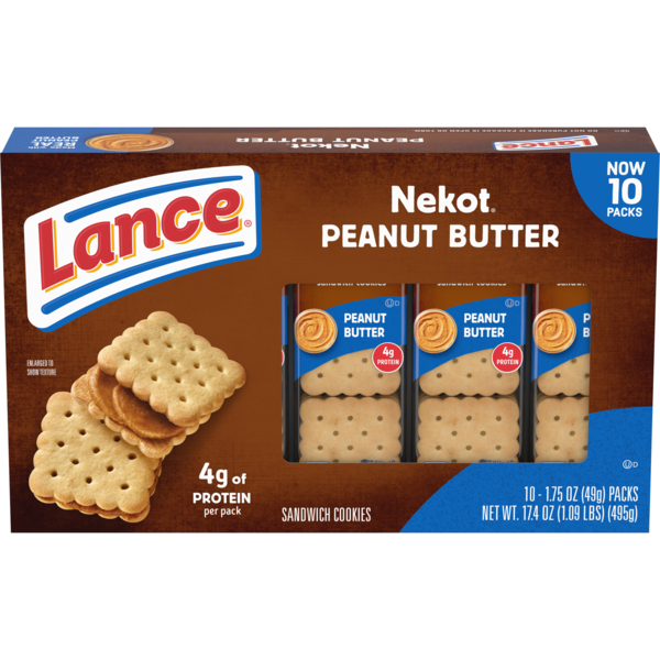 Lance Nekot Peanut Butter Sandwich Cookie Packs - 10 ct