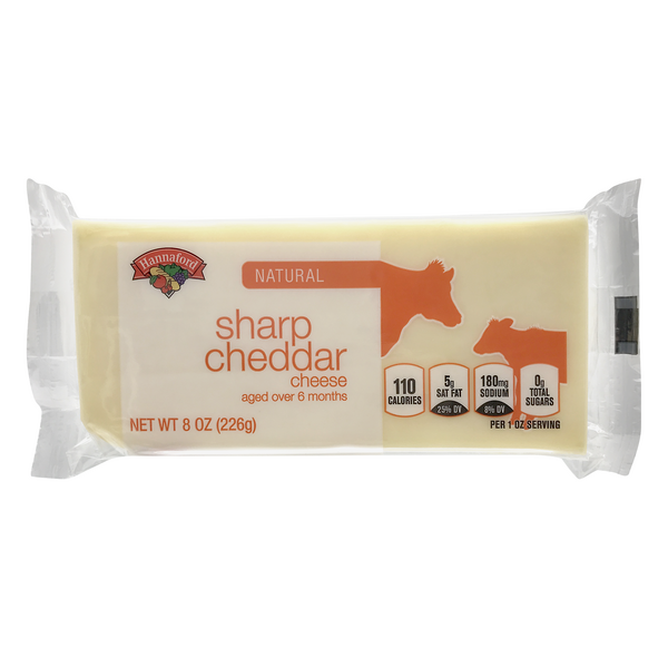 Hannaford Natural Aged Sharp White Cheddar Cheese Block