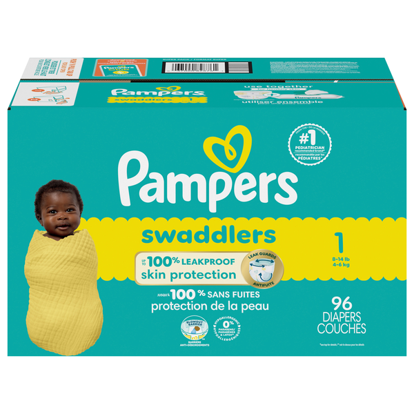 Pampers Swaddlers Size 1 Baby Diapers 8-14 lb
