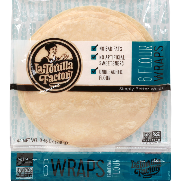 Save on La Tortilla Factory Flour Wraps 6 ct Order Online Delivery