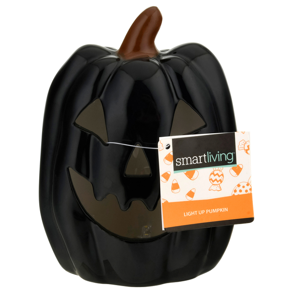 Smart Living Halloween Light Up Pumpkin Black
