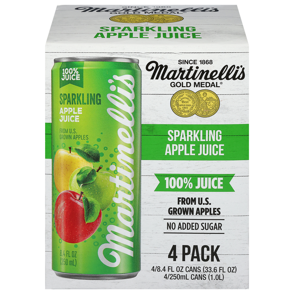 Martinelli's 100% Sparkling Apple Juice - 4 pk