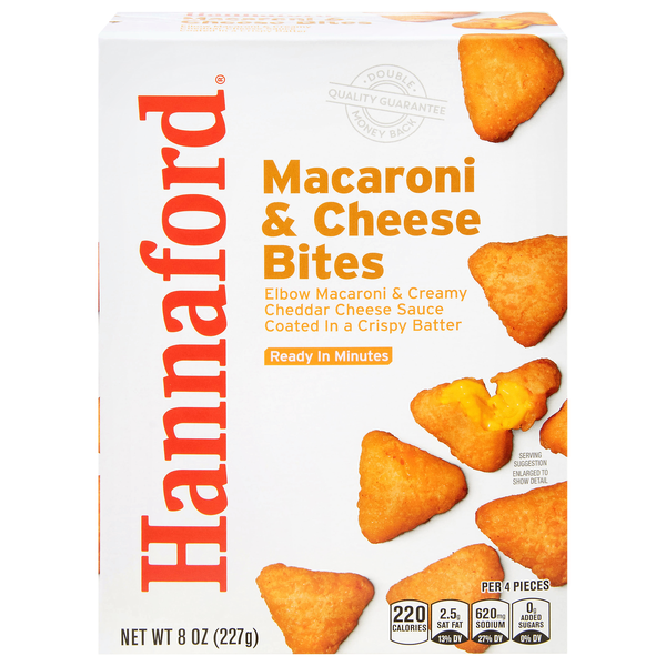 Hannaford Cheddar Cheese Sauce Macaroni & Cheese Bites Frozen