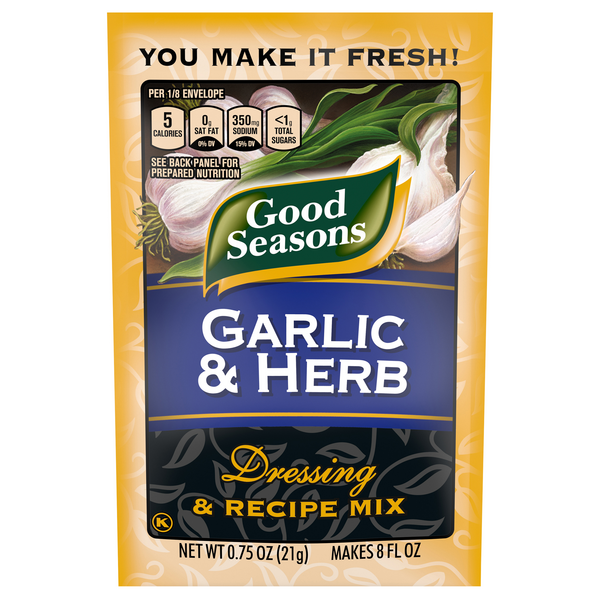 Save on Good Seasons Garlic & Herb Salad Dressing & Recipe Mix Makes 8 oz Order Online