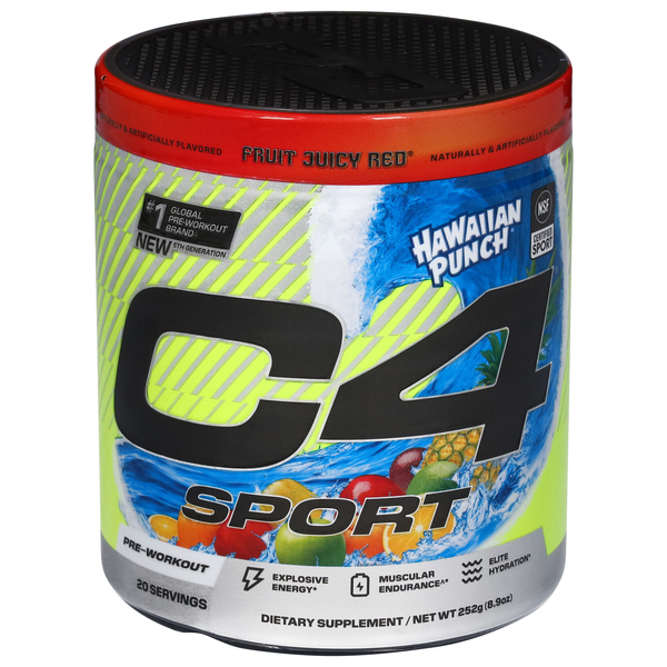 Cellucor C4 Sport Hawaiian Punch Fruit Juicy Red Pre-Workout Powder