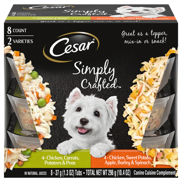 CESAR Simply Crafted Chicken Variety Adult Dog Food Complement - 8 ct