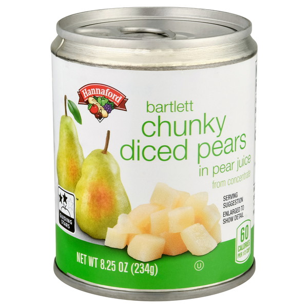 Hannaford Chunky Diced Bartlett Pears in Pear Juice