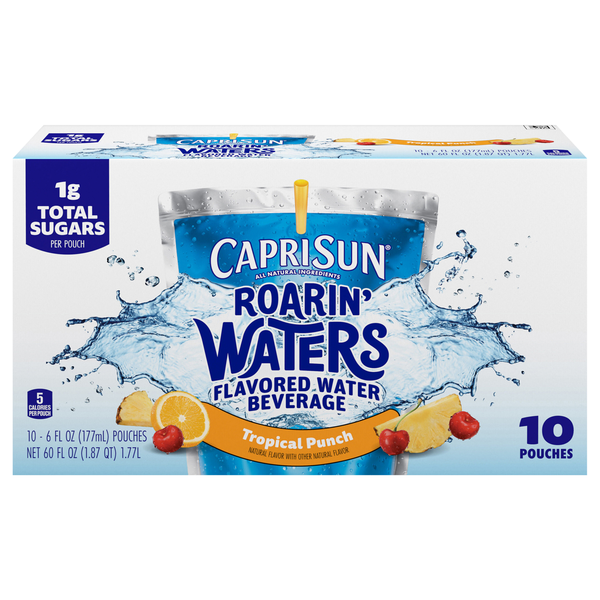 Capri Sun Roarin' Waters Tropical Flavored Beverage Pouches - 10 pk