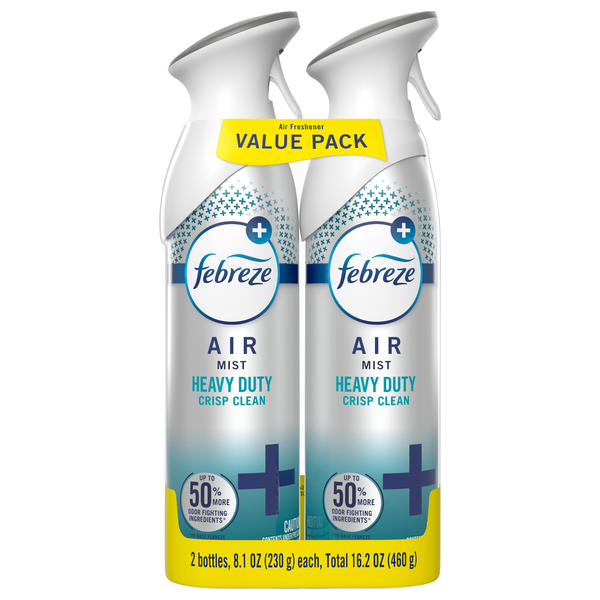 Febreze AIR Mist Heavy Duty Crisp Clean Freshener Trigger Spray - 2 ct