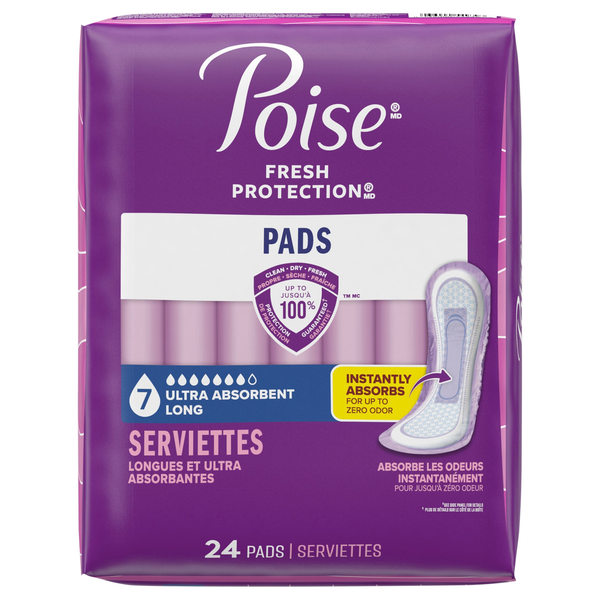 Poise Incontinence Pads Ultra Absorbent Long