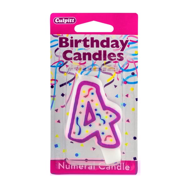 Culpitt Pink Numeral Birthday Candle #4