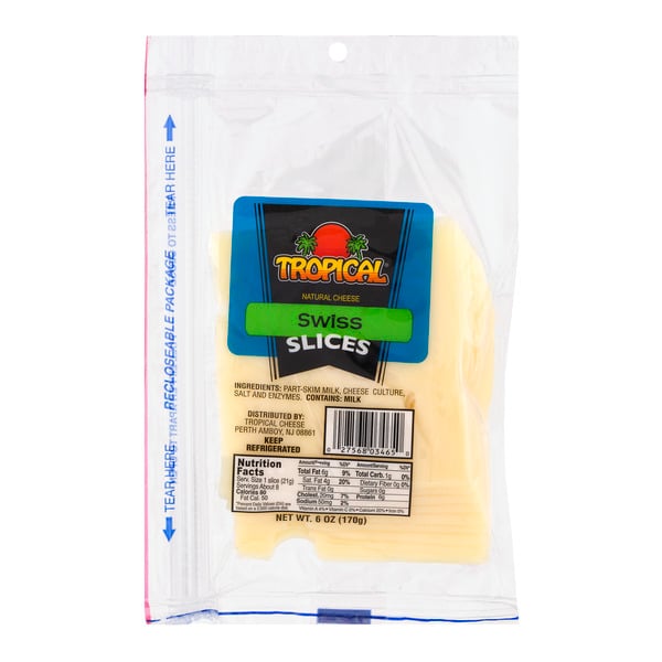 Tropical Natural Swiss Cheese Slices