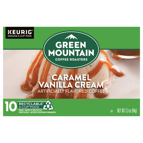 Green Mountain Caramel Vanilla Cream Flavor Light Roast Coffee K-Cup Pods