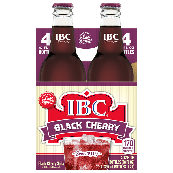 IBC Black Cherry Soda - 4 pk