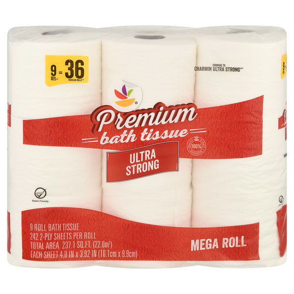 Our Brand Premium Ultra Strong Mega Roll 2-Ply Toilet Paper - 9 ct