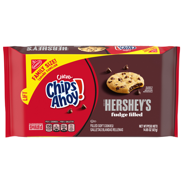 Nabisco Chips Ahoy! Chewy Hershey's Fudge Filled Cookies Family Size