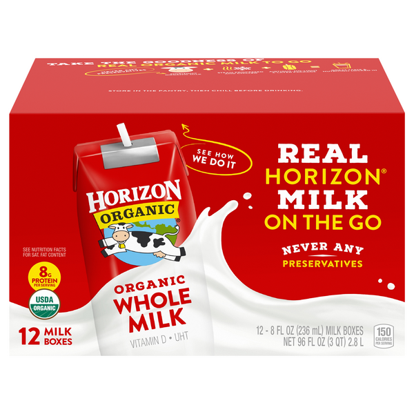 Horizon Organic Vitamin D Whole Milk - 12 pk Shelf Stable