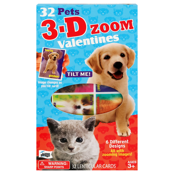 Mello Smello Pets 3-D Zoom Valentine's Day Lenticular Cards
