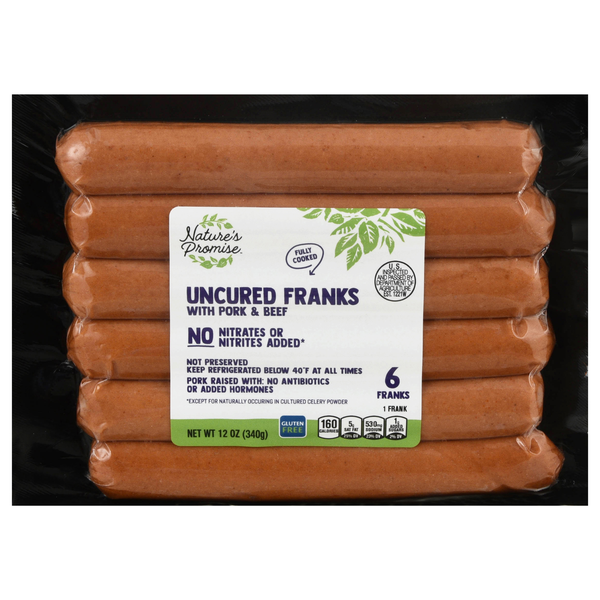 Nature's Promise Uncured Pork & Beef Franks - 6 ct