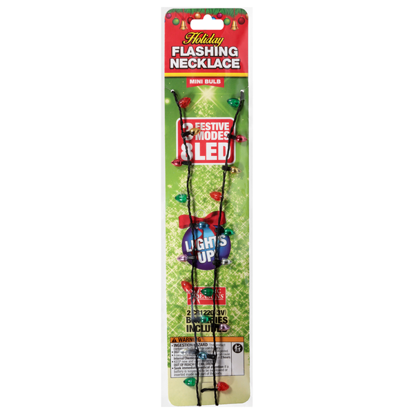Magic Seasons Mini Bulb Flashing Necklace Holiday