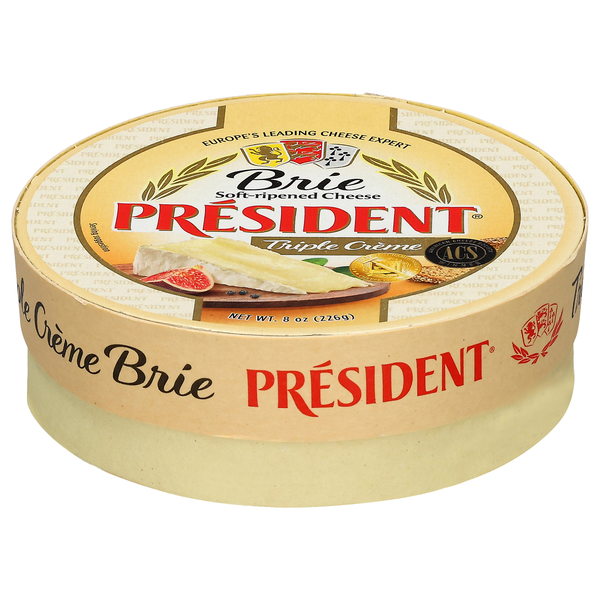 President Soft Ripened Triple Creme Brie Cheese Wheel