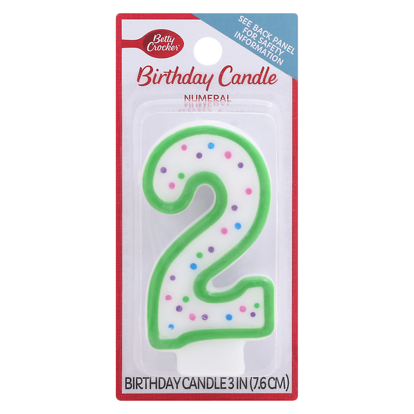 Betty Crocker Green with Dots Numeral Birthday Candle #2