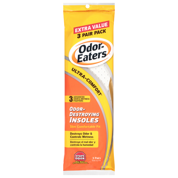 Odor-Eaters Ultra-Comfort Odor-Destroying Insoles Slim Comfortable Fit