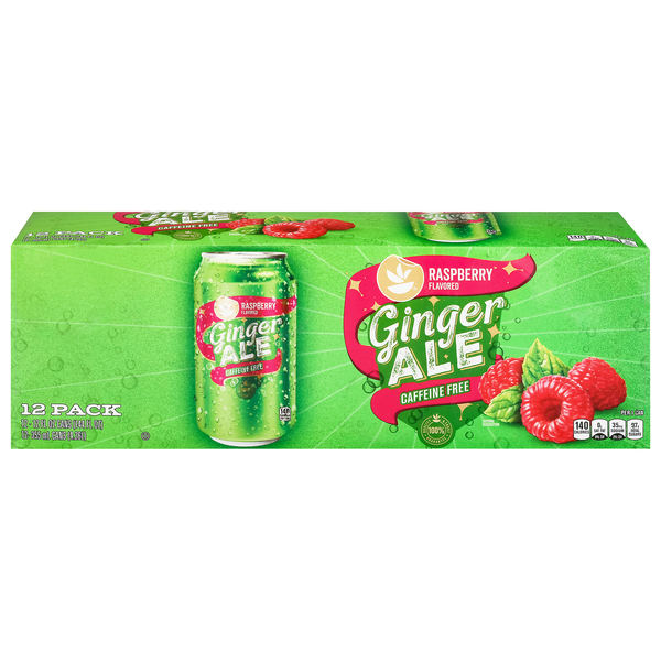Stop & Shop Raspberry Ginger Ale Soda Caffeine Free - 12 pk