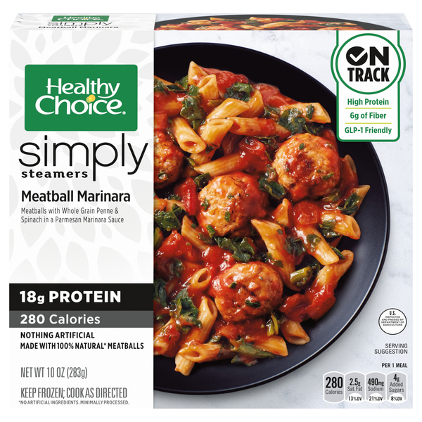 Healthy Choice Simply Steamers Meatball Marinara 18g Protein Frozen Meal