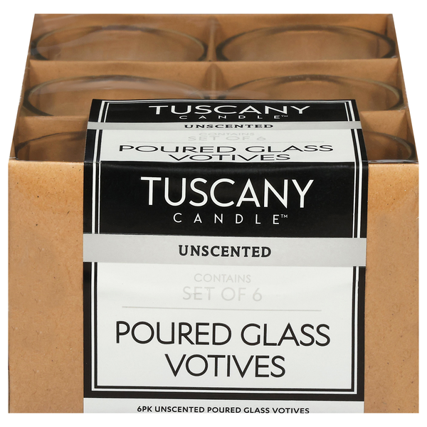 Tuscany Candle White Unscented Poured Glass Votives