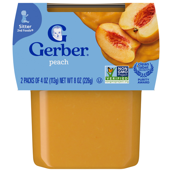 Gerber 2nd Baby Food Peach - 2 ct