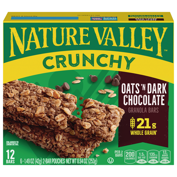 Nature Valley Oats 'n Dark Chocolate Crunchy Granola Bars - 12 ct