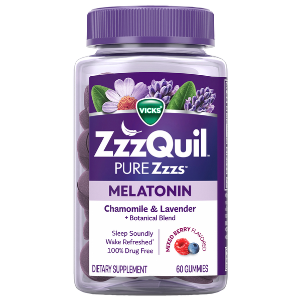 Vicks ZzzQuil Pure Zzzs Sleep Aid Melatonin + Chamomile & Lavender Gummies