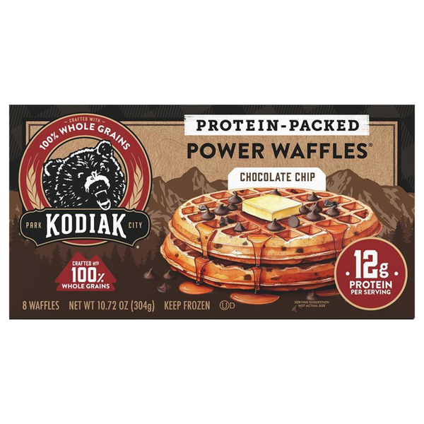 Kodiak Protein-Packed Chocolate Chip Power Waffles - 8 ct