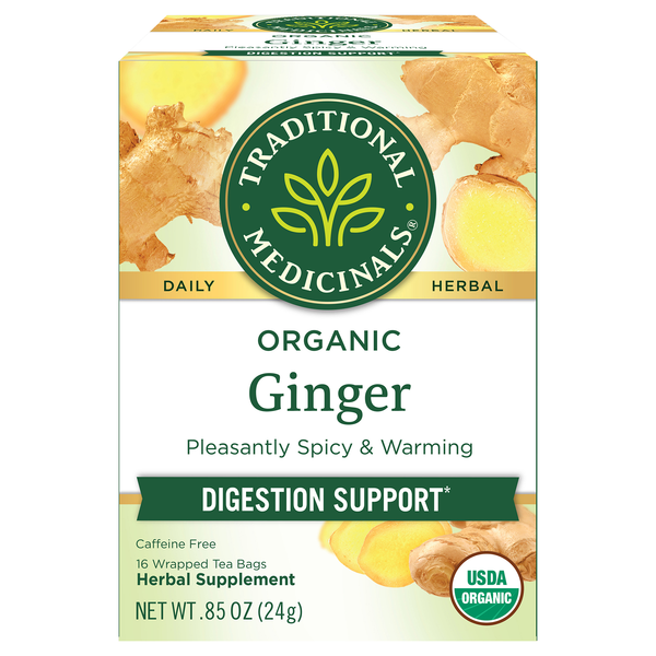 Traditional Medicinals Organic Caffeine Free Ginger Herbal Tea Bags