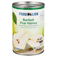 Food Lion Bartlett Pears Halved in Juice