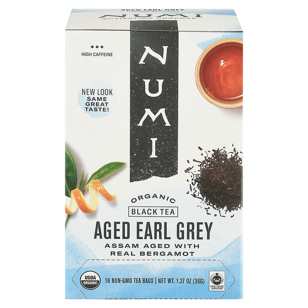 Numi Organic High Caffeine Aged Earl Grey Black Tea Bags